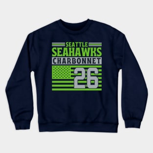 Seattle Seahawks Charbonnet 26 American Flag Football Crewneck Sweatshirt